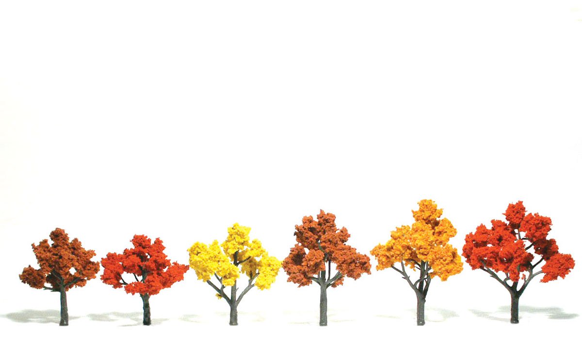 Woodland Scenics: Ready Made Realistic Trees: Fall Mix- 6 Trees (3" - 5") 