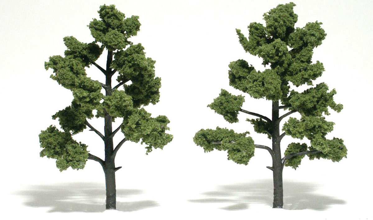 Woodland Scenics: Ready Made Realistic Trees: Light Green- 2 Trees (5" - 6") 