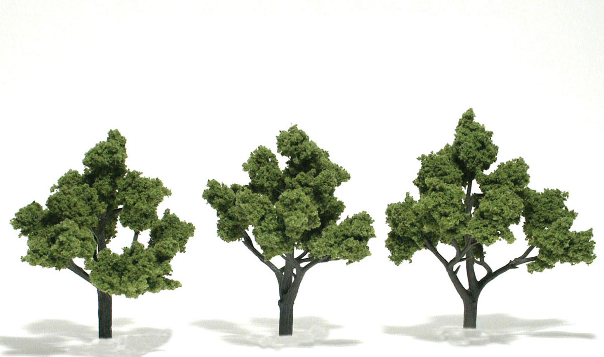 Woodland Scenics: Ready Made Realistic Trees: Light Green- 3 Trees (4" - 5") 