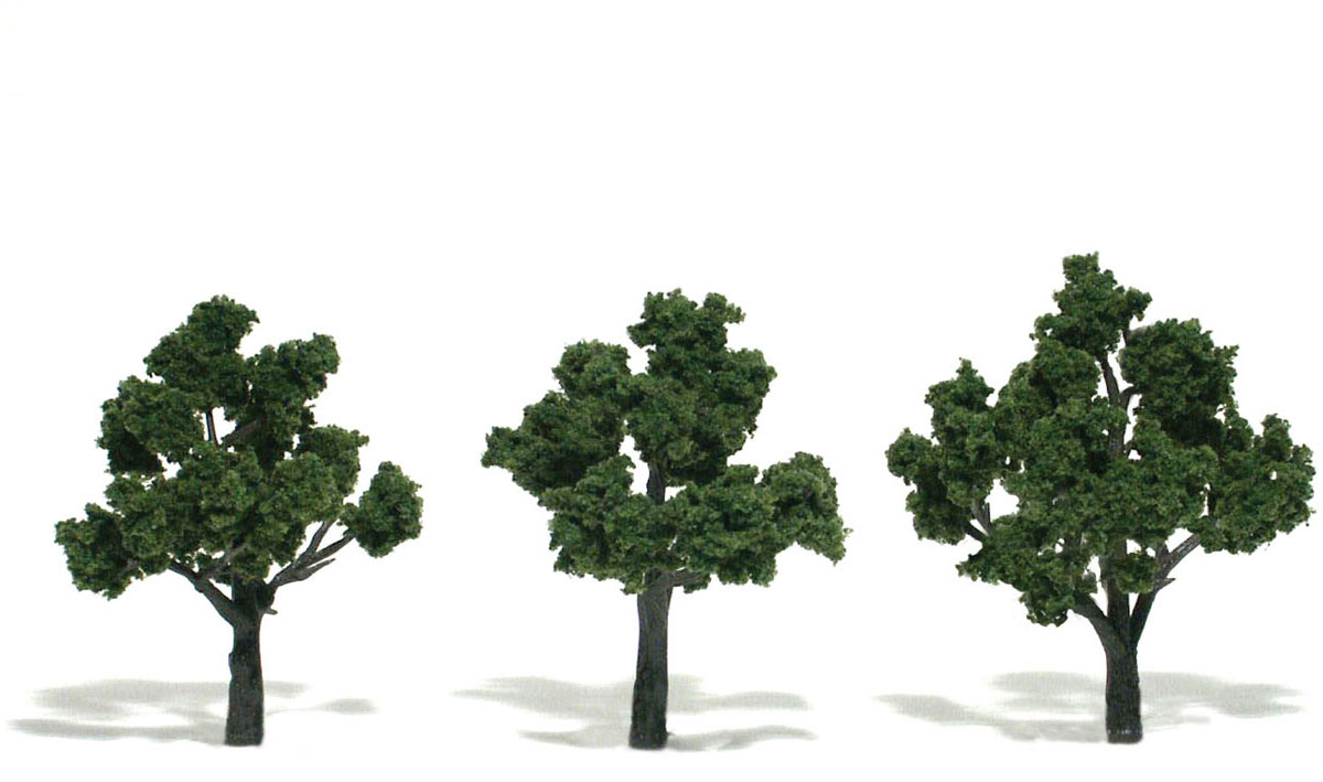 Woodland Scenics: Ready Made Realistic Trees: Medium Green- 3 Trees (3" - 4") 
