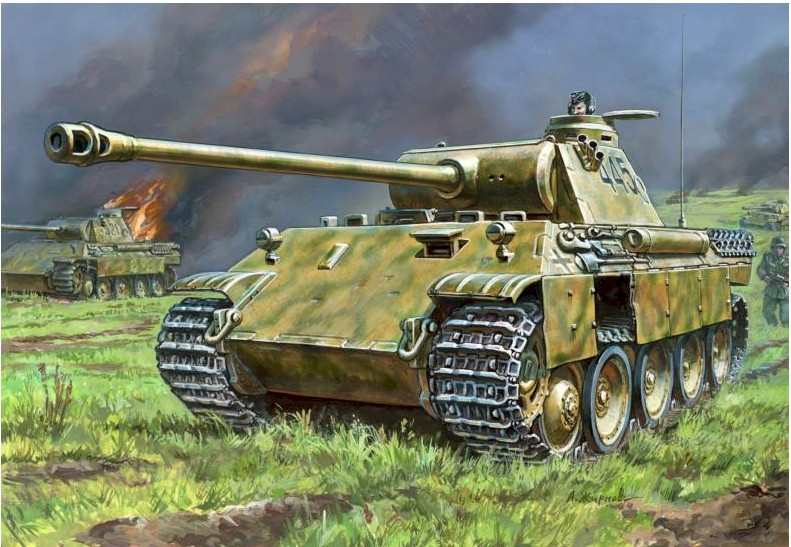 Zvezda Military 1/100 Scale: Snap Kit: Pz.Kpfw.V Panther Ausf.A 