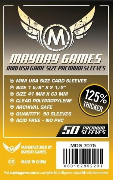 Mayday: Premium Mini USA Sleeves (MDG-7075 41mm X 63mm) 