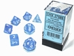 Chessex (27586): Polyhedral 7-Die Set: Borealis: Sky Blue/White with Luminary - CHX27586 [601982031442]