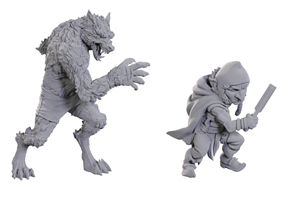 Critical Role Unpainted Minis: Chetney Pock O'Pea and Werewolf