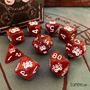 Elder Dice Polyhedral Set: Cthulhu: Red with Bone White - INB-EDP-C01B [850003463919]