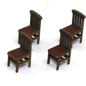 4Ground Miniatures: 28mm Furniture: Medium Wood Banister Back Chair (A)