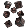 Q-Workshop: 7 Dice Set- Dragons: Black &amp; Copper - QWSRDRA3X [5907699496280]