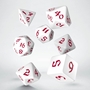 Q-Workshop: Dice Set: Classic Runic - White and Red - QWSSCLR26 [5907699494286]
