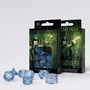 Q-Workshop: 7 Dice Set- Elvish: Translucent & Blue - QWSSELV11 [5907814951250]