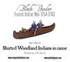 Black Powder: French Indian War 1754-1763: Shirted Woodland Indians in canoe - WG7-FIW-30