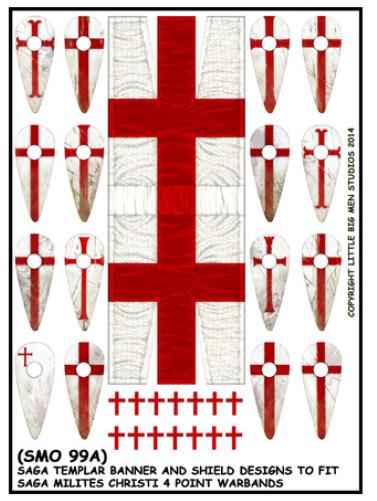 SAGA: The Crescent & The Cross: Milites Christi Warband Templar Banner and Shield Designs Sheet 