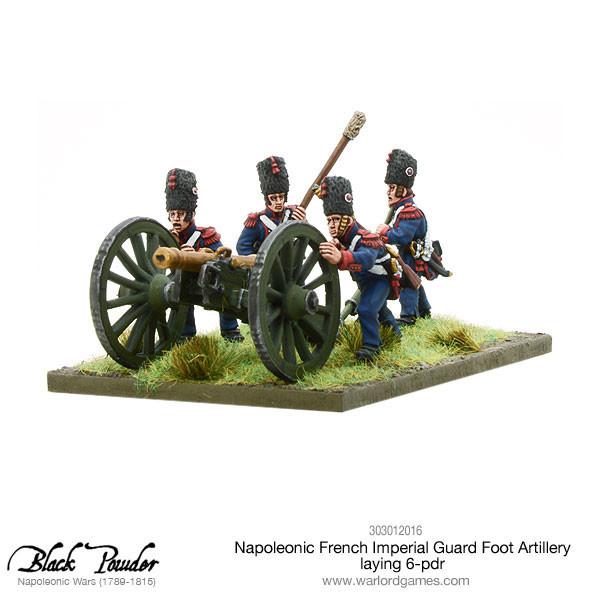 Black Powder Napoleonic Wars: Napoleonic French Imperial Guard Foot Artillery laying 6-pdr 
