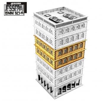 4Ground Miniatures: 15mm: Jesserai: District XXII Hab Block 1 Add-on 1 