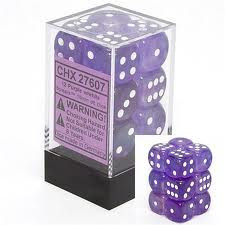 Chessex (23607): D6: 16mm: Translucent: Purple/White 