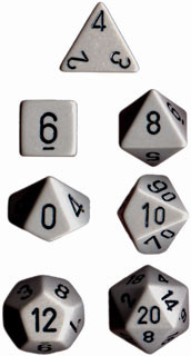 Chessex (25410): Polyhedral 7-Die Set: Opaque: Dark Grey/Black 