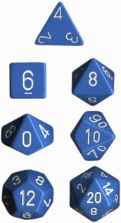 Chessex (25416): Polyhedral 7-Die Set: Opaque: Light Blue/White 