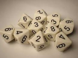 Chessex (26201): D10: Opaque: White/Black 