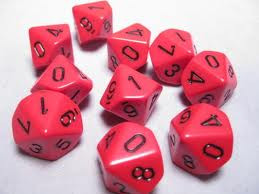 Chessex (26214): D10: Opaque: Red/Black 