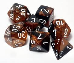 Chessex (26427): Polyhedral 7-Die Set: Gemini: Black Copper/White 