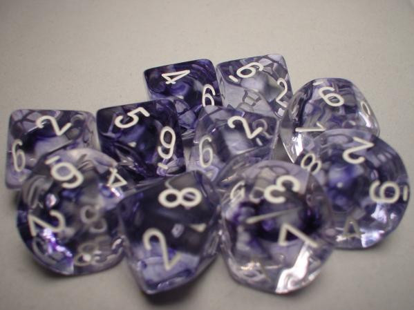 Chessex (27208): D10: Nebula: Black/White 