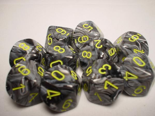 Chessex (27238): D10: Vortex: Black/Gold 