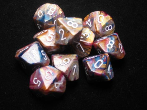 Chessex (27240): D10: Festive: Carousel/White 