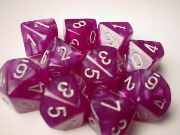 Chessex (27277): D10: Velvet: Purple/Silver 