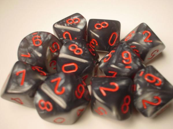 Chessex (27278): D10: Velvet: Black/Red 
