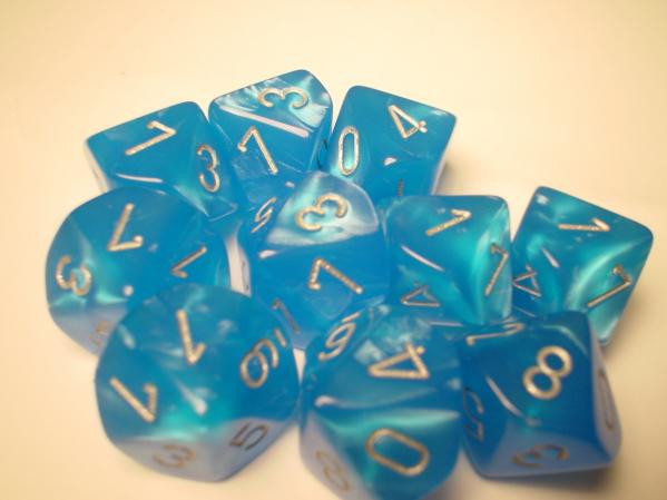 Chessex (27279): D10: Velvet: Bright Blue/Silver 