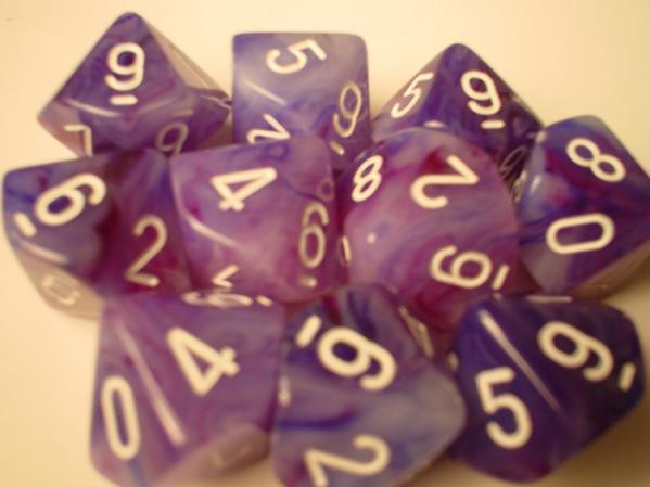 Chessex (27287): D10: Phantom: Purple/White 