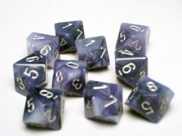 Chessex (27288): D10: Phantom: Black/Silver 