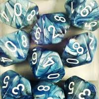 Chessex (27290): D10: Lustrous: Slate/White 
