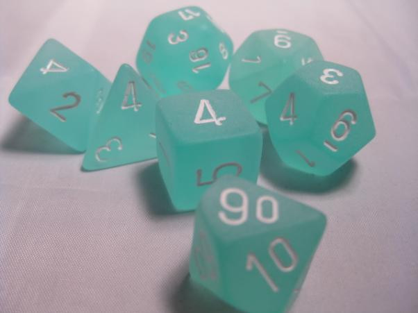Chessex (27405): Polyhedral 7-Die Set: Frosted: Teal/White 