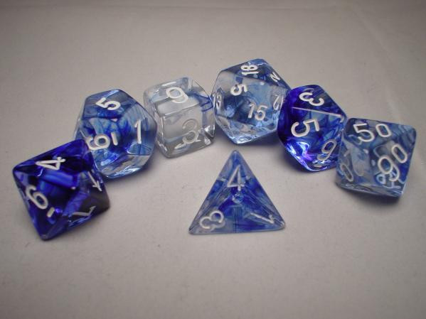 Chessex (27466): Polyhedral 7-Die Set: Nebula: Dark Blue/White 