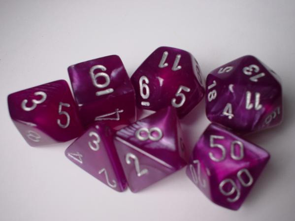 Chessex (27477): Polyhedral 7-Die Set: Velvet: Purple/Silver 