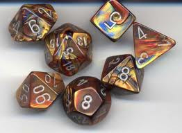 Chessex (27493): Polyhedral 7-Die Set: Lustrous: Gold/Silver 