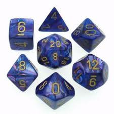 Chessex (27497): Polyhedral 7-Die Set: Lustrous: Purple/Gold 