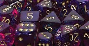 Chessex (27667): D6: 16mm: Borealis: Royal Purple/Gold 