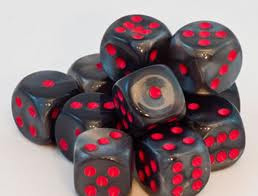 Chessex (27678): D6: 16mm: Velvet: Black/Red 