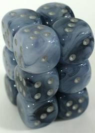 Chessex (27688): D6: 16mm: Phantom: Black/Silver 
