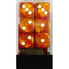 Chessex (27692): D6: 16mm: Lustrous: Bronze/White 