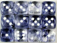 Chessex (27808): D6: 12mm: Nebula: Black/White 