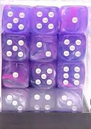 Chessex (27817): D6: 12mm: Wild: Purple/White 