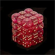 Chessex (27824): D6: 12mm: Borealis: Magenta/Gold 