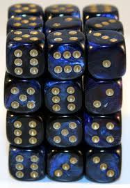 Chessex (27827): D6: 12mm: Scarab: Royal Blue/Gold 