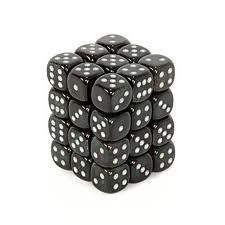 Chessex (27828): D6: 12mm: Borealis: Smoke/Silver 