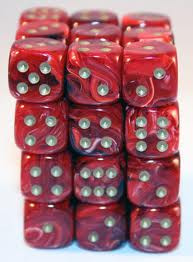 Chessex (27834): D6: 12mm: Vortex: Burgundy/Gold 