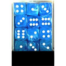 Chessex (27846): D6: 12mm: Cirrus: Light Blue/White 