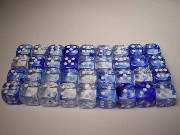 Chessex (27866): D6: 12mm: Nebula: Dark Blue/White 