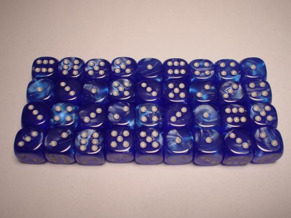 Chessex (27876): D6: 12mm: Velvet: Blue/Silver 